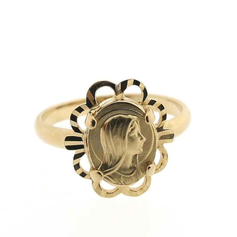 Image 8 of Vintage gold ring with Maria relief