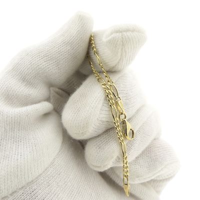 Image 2 of Gold Figaro link bracelet for children | 14 cm