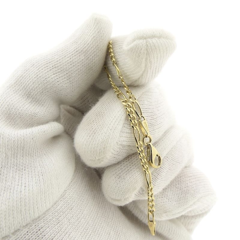 Image 2 of Gold Figaro link bracelet for children | 14 cm