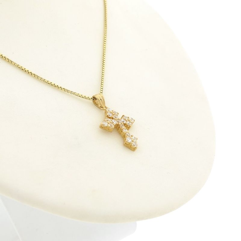 Image 6 of Gold cross pendant with zirconia