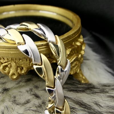 Two-tone gold fantasy link necklace Image 2 of Two-tone gold fantasy link necklace