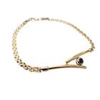 Image 2 of Two-tone gold Bismarck link bracelet with sapphire