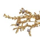 Image 5 of Antique gold brooch with a coral branch, pearl and diamonds 0.35 ct.