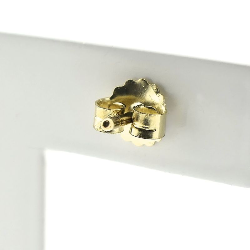 Image 5 of Gold stud earrings with red coral