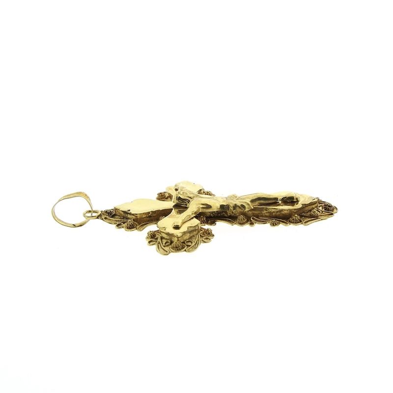 Image 4 of Antique gold pendant of a cross with corpus | 19th century