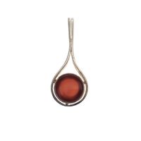 Silver pendant with red glass
