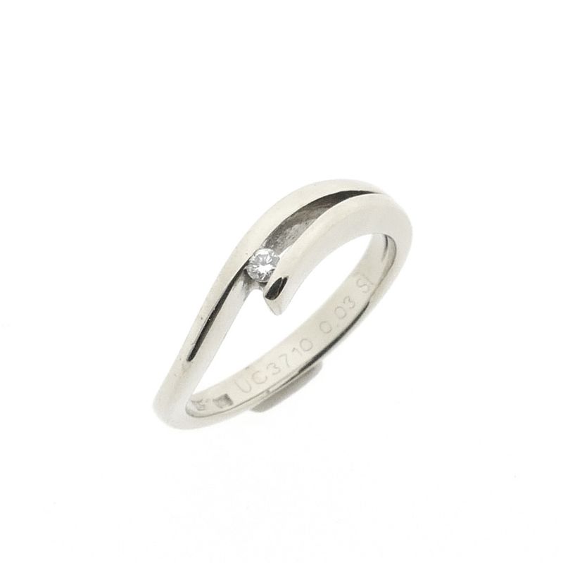 Image 1 of White gold solitaire ring with diamond | 0.03 ct.