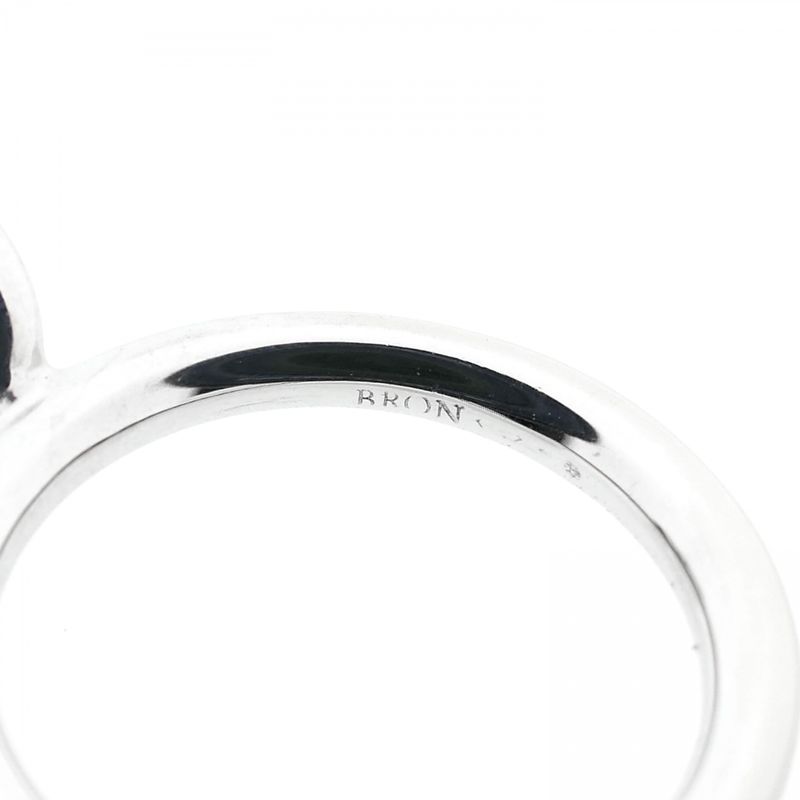 Image 10 of White gold 'Phlox' ring set with aquamarine and diamonds; Bron Jewelry