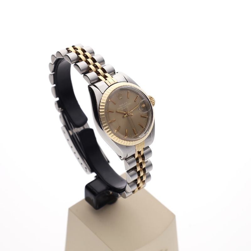 Image 3 of Rolex Oyster Perpetual Date 26mm 6917; Vintage 18k Gold/Steel Women's Watch