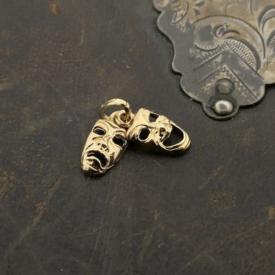 9 ct. Comedy and tragedy mask pendant/charm Image 2 of 9 ct. Comedy and tragedy mask pendant/charm