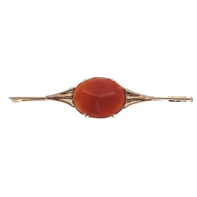Image 1 of Antique gold brooch with carnelian