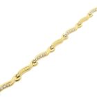 Image 10 of Gold link bracelet with zirconia | 17.5 cm
