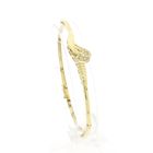 Image 1 of Gold bar link bracelet with zirconia