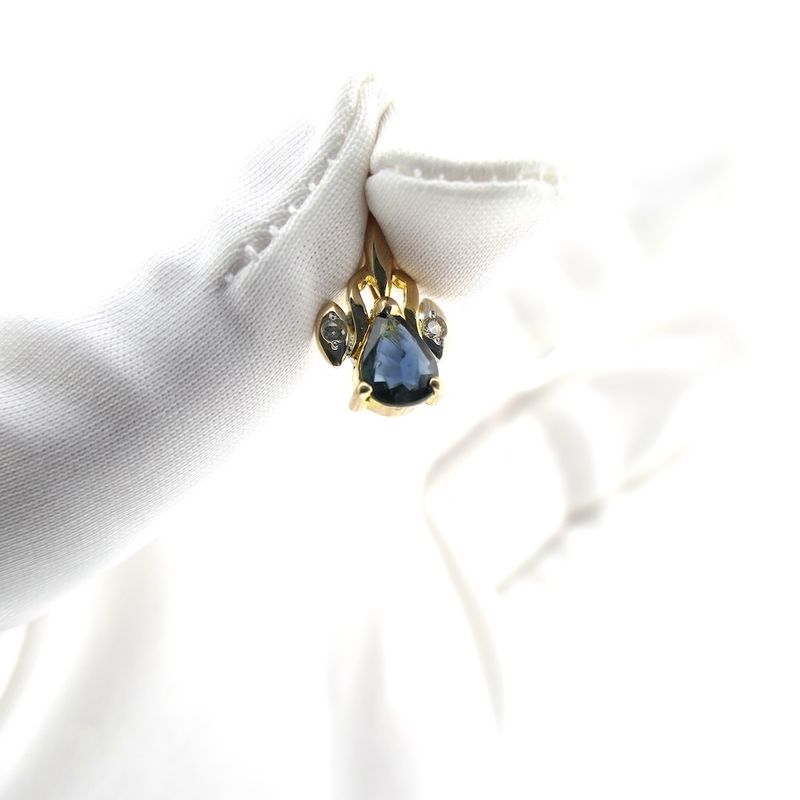 Image 5 of 18K sapphire and diamond pendant | 0.04 ct.