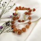 Image 7 of Carnelian bead necklace strung on gold