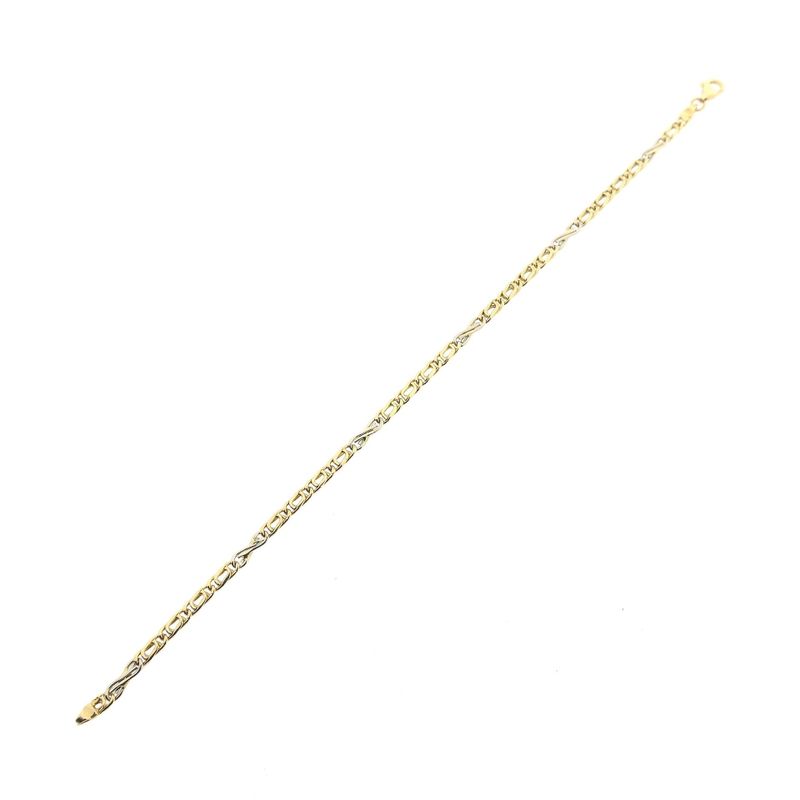 Image 6 of Two-tone gold navy link bracelet with diamonds