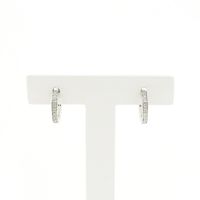 White gold earrings with diamond; 0.08 ct. | Ø 12.9 mm