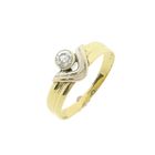 Image 1 of Two-tone gold solitaire ring with zirconia
