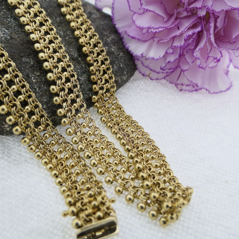 Image 9 of Gold gallery wire link necklace