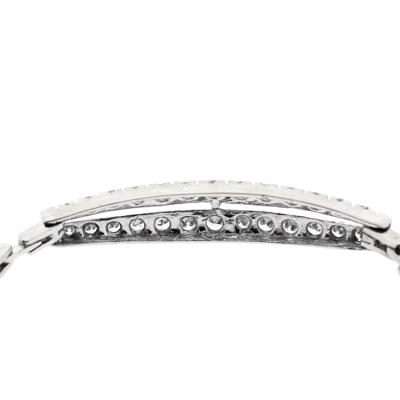 Image 8 of White gold link bracelet with diamond; approx. 1.75 ct.