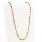 Image 3 of Bicolor Gold Marine/Fantasy Link Necklace with Zirconia