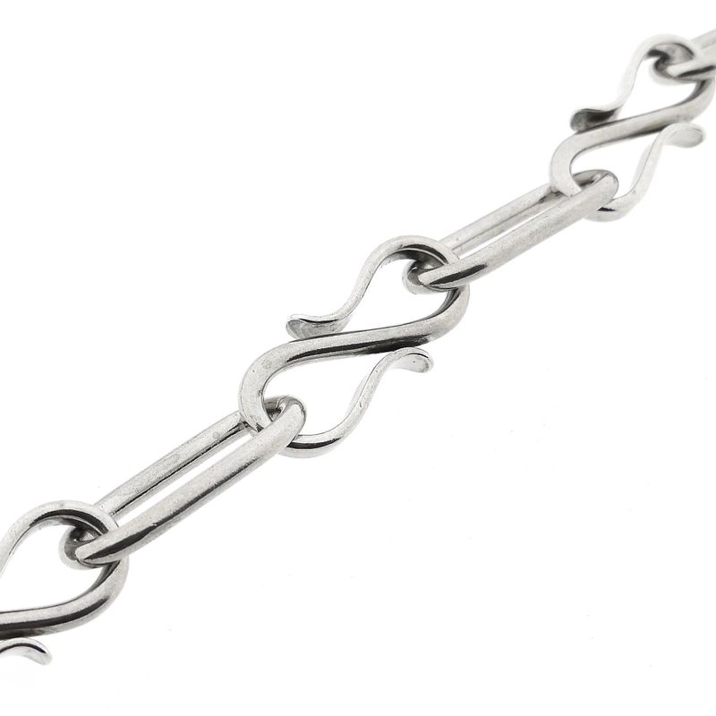 Afbeelding 4 van Zilveren fantasieschakel ketting | 74 cm