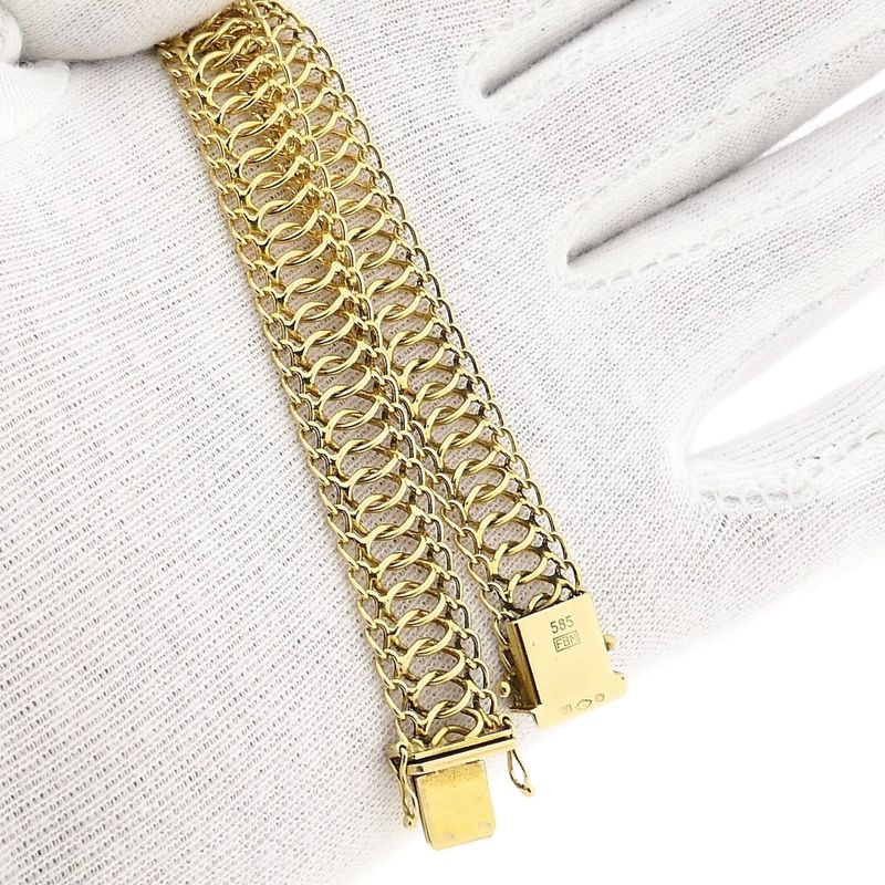 Afbeelding 9 van Vintage gouden fantasie schakelarmband | 20,5 cm