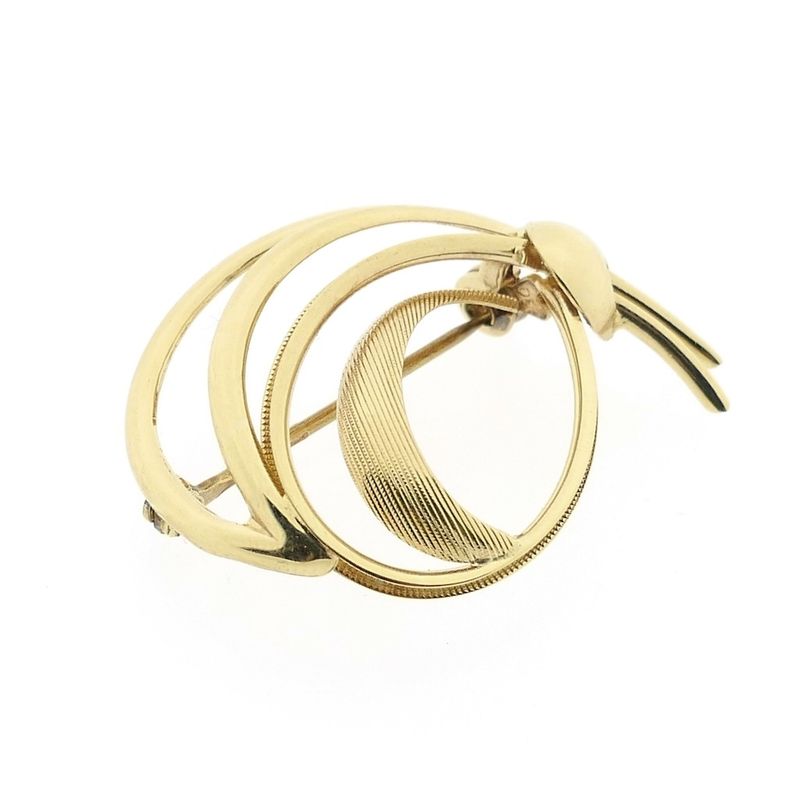 Image 8 of Vintage gold abstract brooch