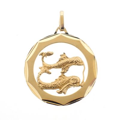Gold zodiac sign pendant; Pisces Image 1 of Gold zodiac sign pendant; Pisces