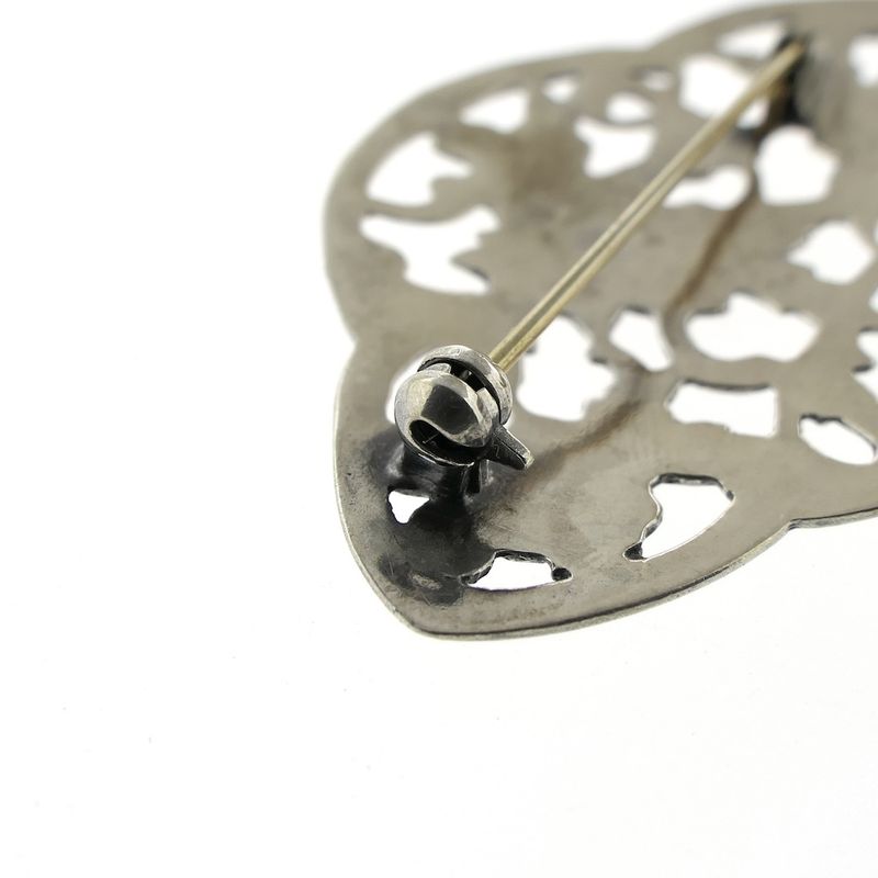 Image 6 of Large silver brooch | Floral design