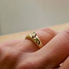 Image 10 of Gold ring with ruby and diamond; 0.02 ct.