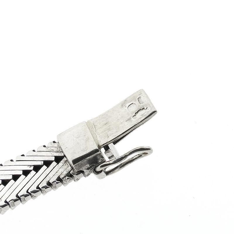 Image 5 of 18K white gold link bracelet with diamond; 0.55 ct. | 18.5 cm