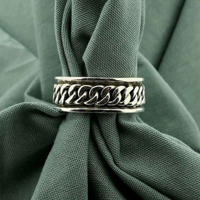 Image 2 of Silver wide men's ring