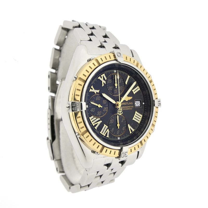 Image 3 of Breitling Crosswind Chronograph D13355; 18k gold/steel men's watch