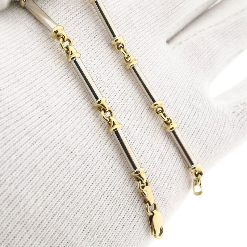 Image 9 of Bicolor Gold Bar Link Bracelet
