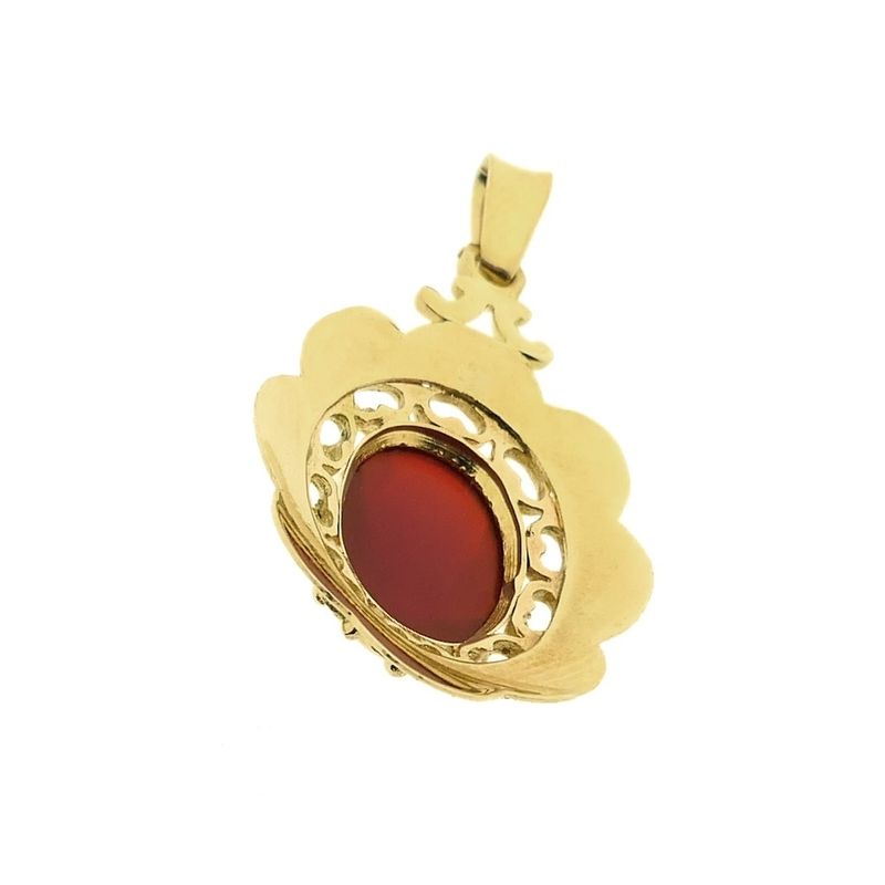 Image 4 of Gold pendant with carnelian | Vintage