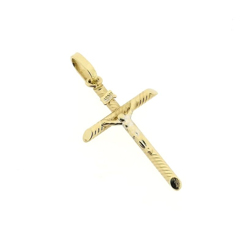 Image 9 of Gold pendant of a cross with corpus | INRI