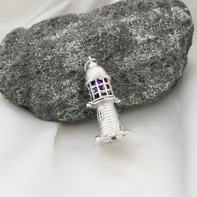 Image 5 of Silver pendant of a lighthouse
