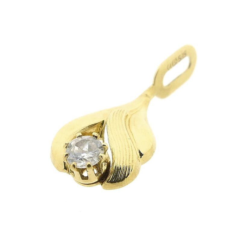 Image 5 of Gold minimalist pendant with zirconia