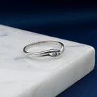 Image 2 of Silver Ring with Zirconia; Size 18
