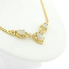 Image 7 of 18-karat gold necklace with a fixed pendant; Opal and diamond 0.46 ct. | 43 cm