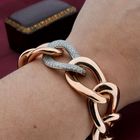 Image 4 of Rose gold gourmet link bracelet with diamonds; 0.72 ct.