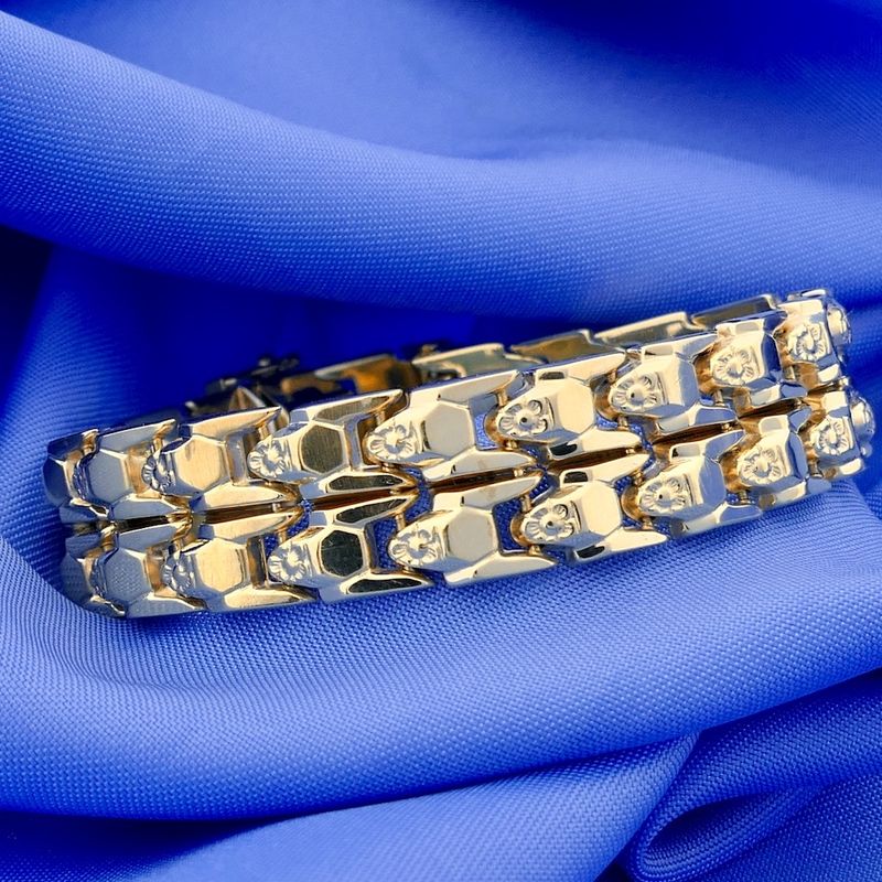 Image 7 of Gold wide fantasy link bracelet