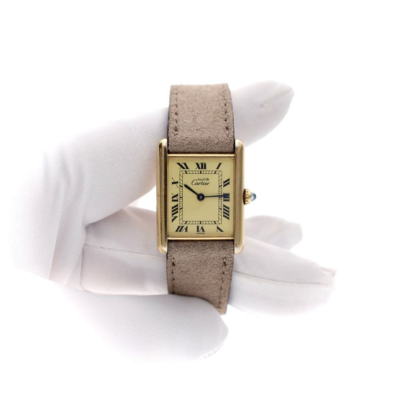 Image 5 of Cartier Tank Vermeil 'Large' 590005; Vintage Unisex Watch