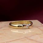 Image 2 of Two-tone gold ring with diamond; 0.07 ct.