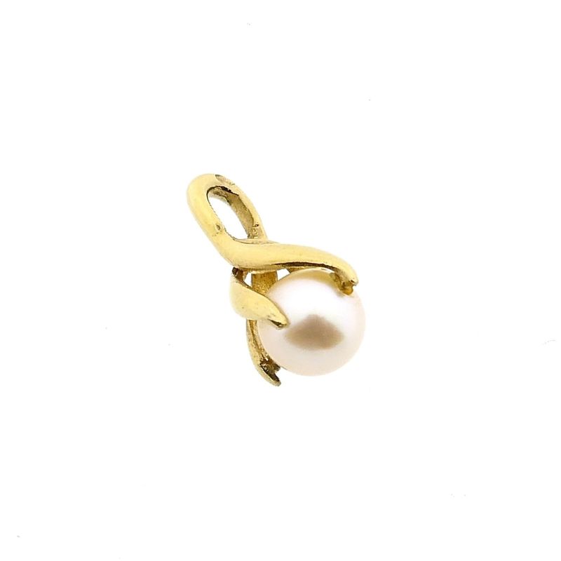 Image 3 of 14 Karat Gold Pendant with Cultured Pearl