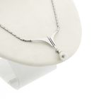 Image 3 of White gold necklace with pearl and diamond; 0.05 ct. | 44 cm