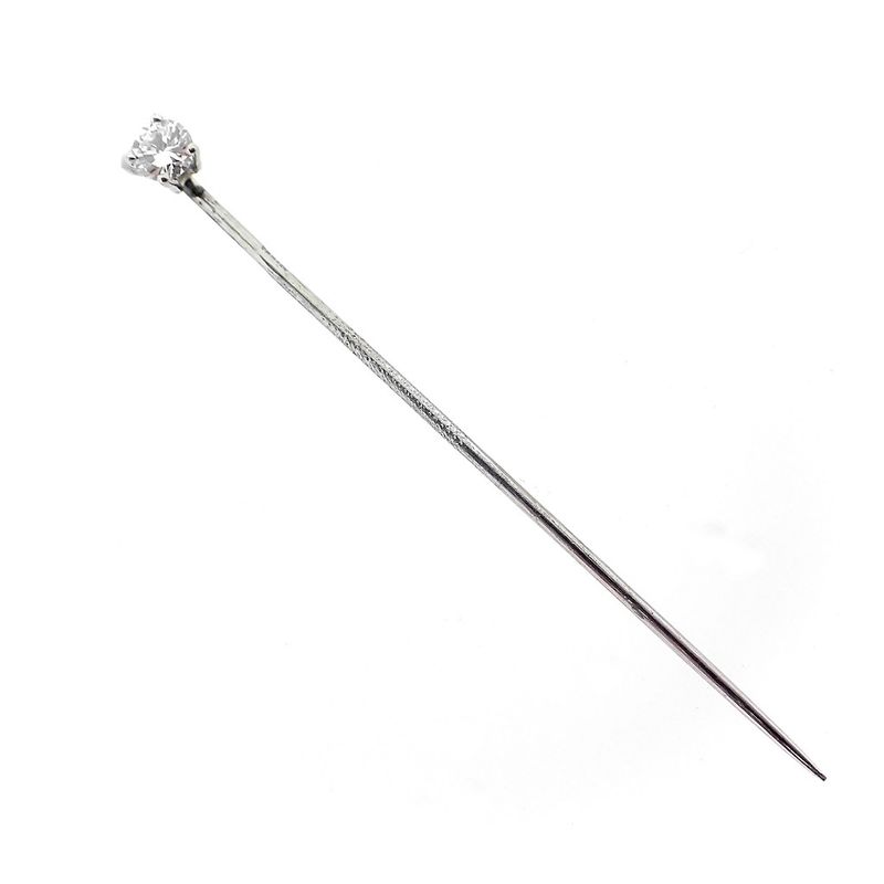 Image 1 of White gold lapel pin, tie pin | Diamond 0.16 ct.