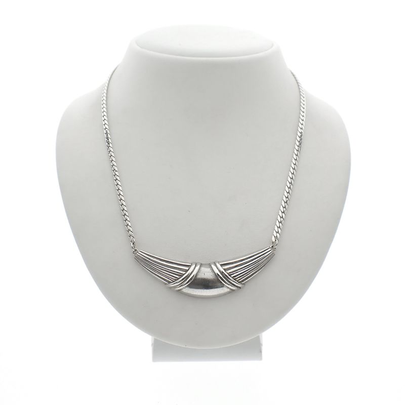 Image 1 of Silver necklace with fixed pendant | 43 cm