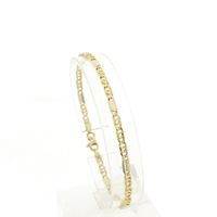 Two-tone gold Figaro link bracelet | 18.5 cm